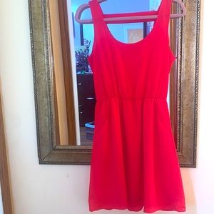 LUSH brand coral color dress , size Small .